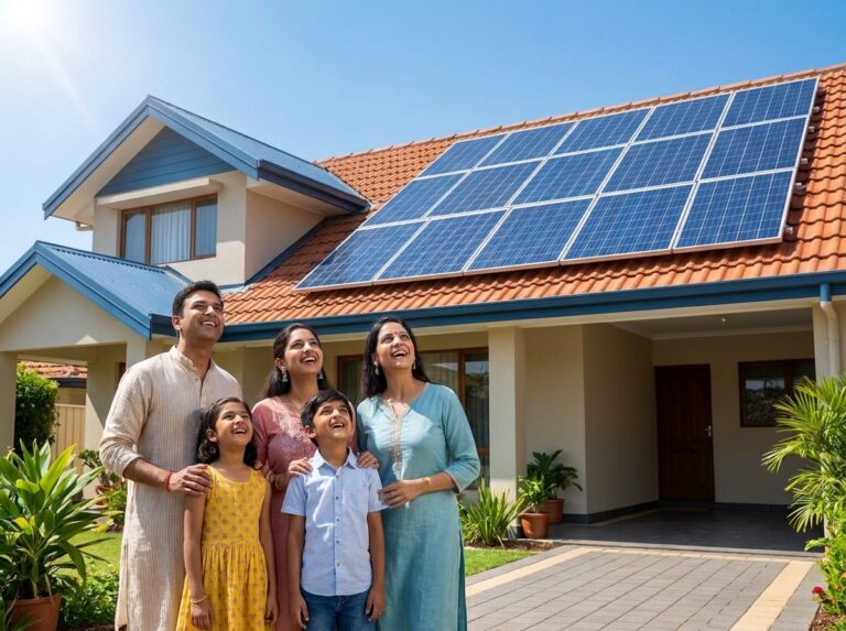Family benefiting from PM Surya Ghar Yojna in Lucknow