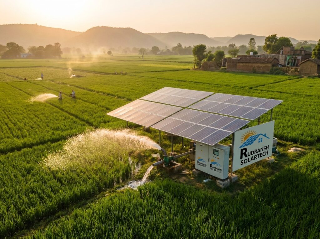 Solar water pump installed under PM Kusum Yojna in Lucknow