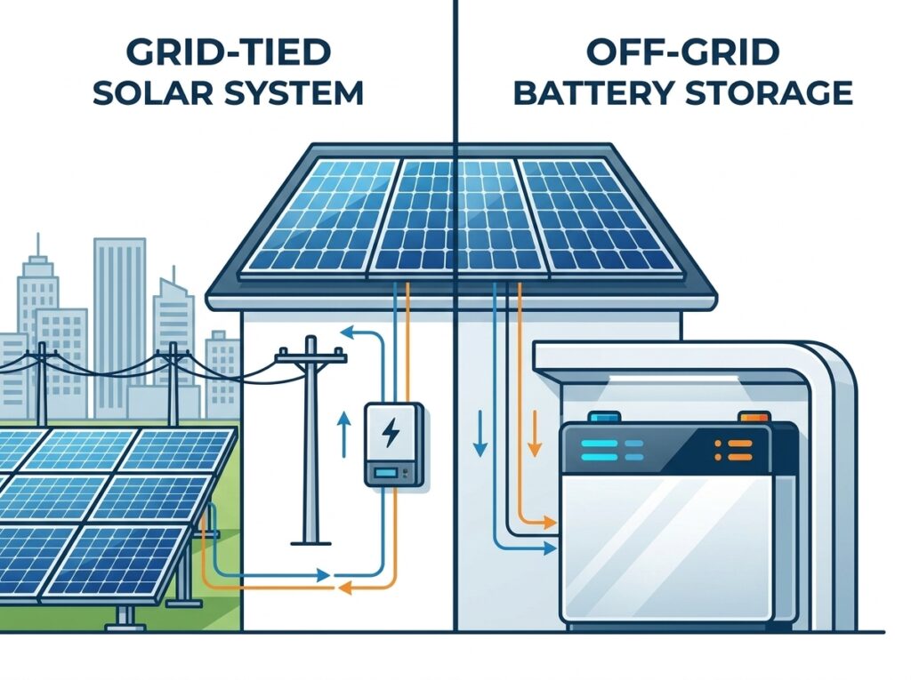 Comparison of on-grid vs off-grid solar systems for Lucknow homes