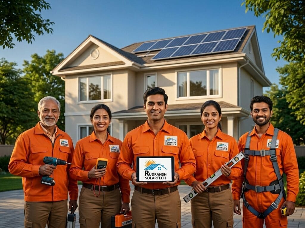 Rudransh Solartech solar installation team in Lucknow — MNRE empanelled residential solar company Uttar Pradesh