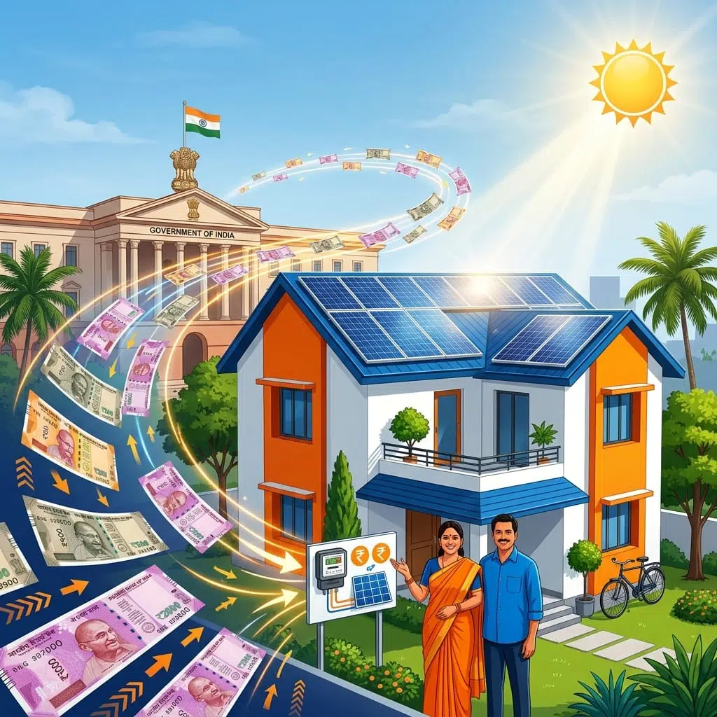 PM Surya Ghar Muft Bijli Yojana solar subsidy scheme for Indian residential homes with rooftop solar panels